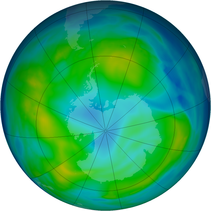Antarctic ozone map for 12 June 2006